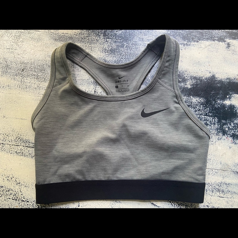 Grey Nike drifit sports bra- size small